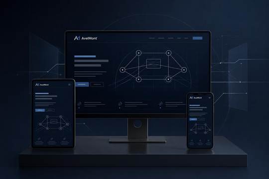 Responsive AvelMont Lösungen auf Desktop, Tablet und Smartphone